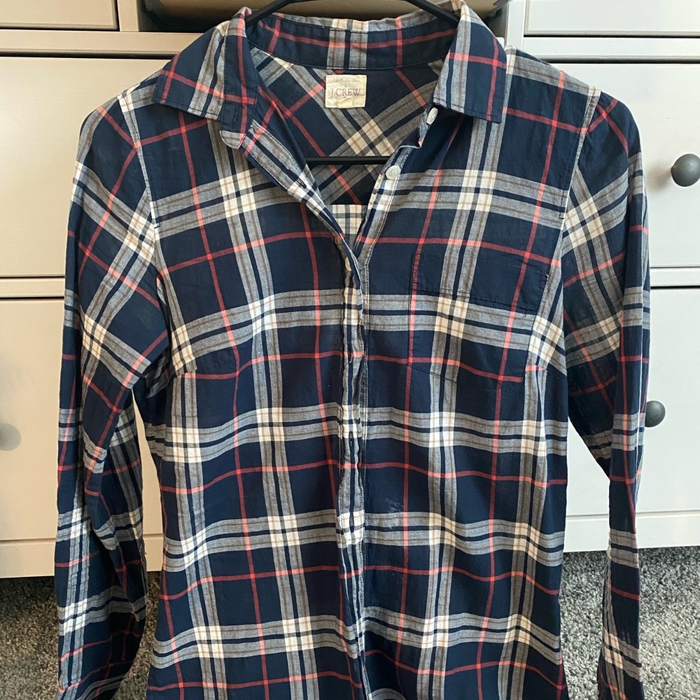 Jcrew plaid shirt XXS